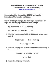 Ram Maths Guide.pdf MATHEMATICS-AUGUST-2021 | Ram Materials