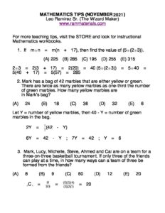 Ram Maths Guide.pdf MATHEMATICS-NOVEMBER-2021 | Ram Materials